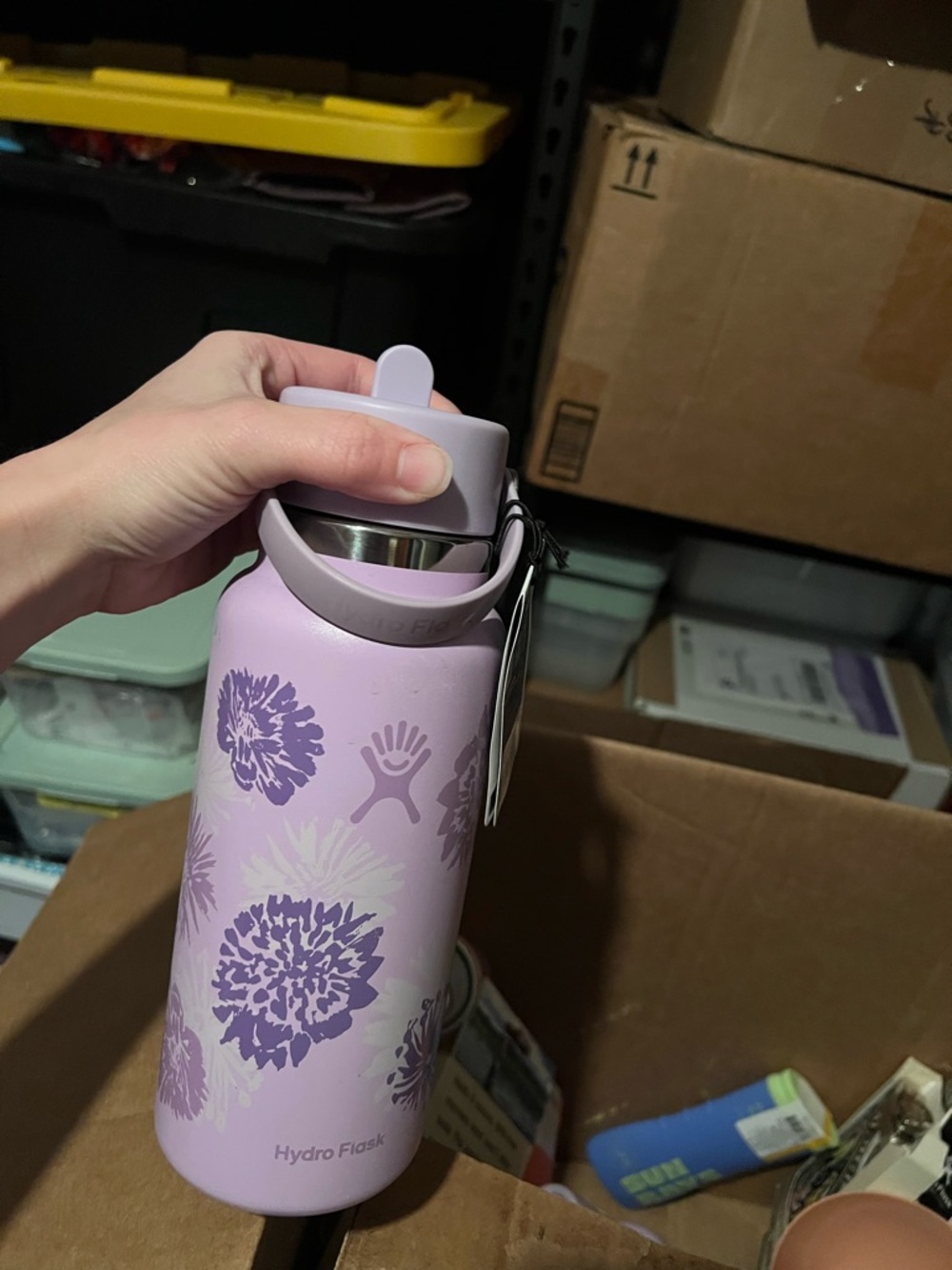 Hydro Flask Lavender and Purple Floral Water Bottle